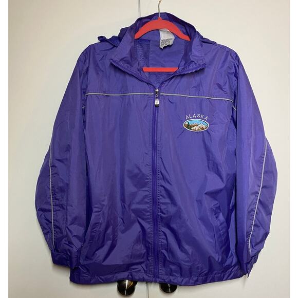 Dimco Apparel Alaska Souvenir Windbreaker Jacket with Hood Purple Small - Picture 8 of 10